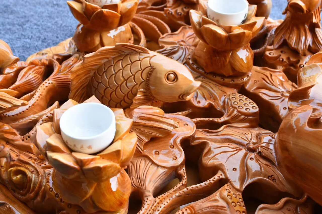 这才是真正的高端茶具,崖柏茶盘文玩