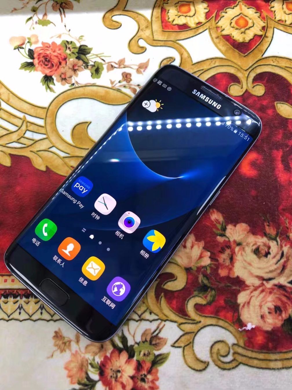 三星s7edge曜岩黑和星钻黑,三星s7edge二手平板