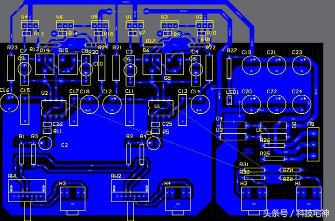 用tda2005r做简单功放电路图,自制tda2030a功放元件及图纸