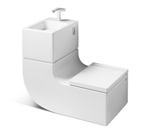 头一次见带洗漱盆的马桶,一年能节省好多水费