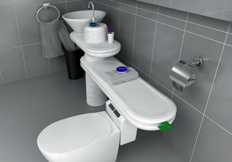 头一次见带洗漱盆的马桶,一年能节省好多水费