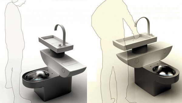 头一次见带洗漱盆的马桶,一年能节省好多水费