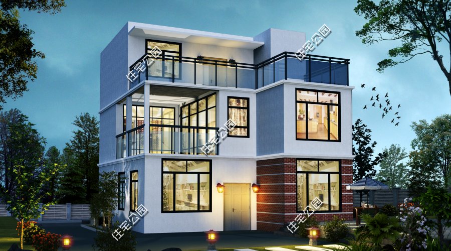 农村6层新中式别墅效果图,农村6套别墅图片大全