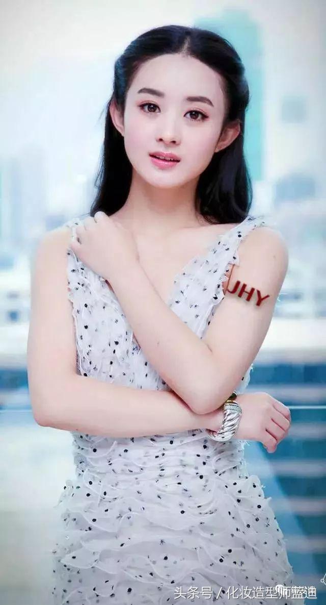 甜酷发型中长发半扎公主赵丽颖,baby赵丽颖高马尾同款发型