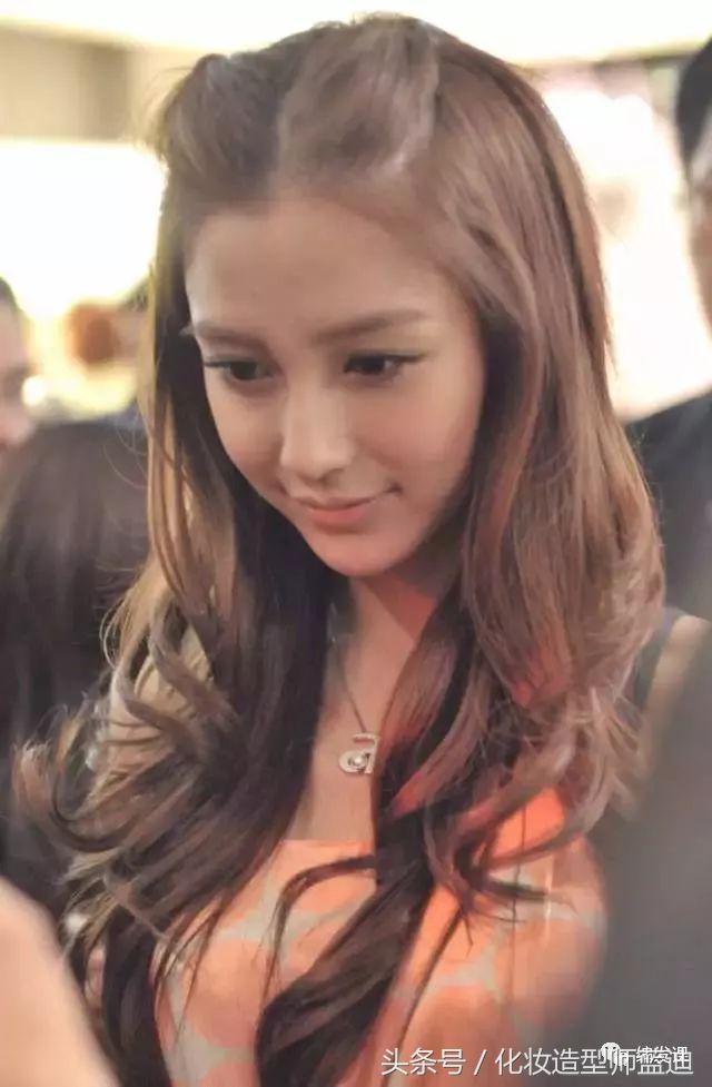 甜酷发型中长发半扎公主赵丽颖,baby赵丽颖高马尾同款发型