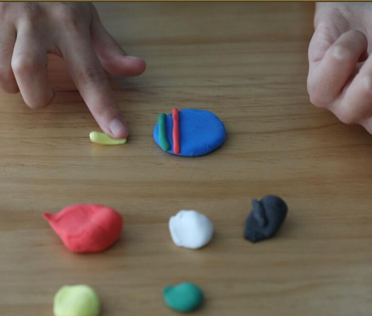 黏土捏彩虹鱼,彩虹鱼黏土