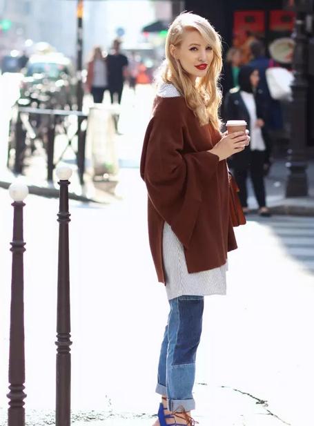 毛衣衬衫最温暖的叠穿套路,毛衣衬衫这么穿时髦炸了