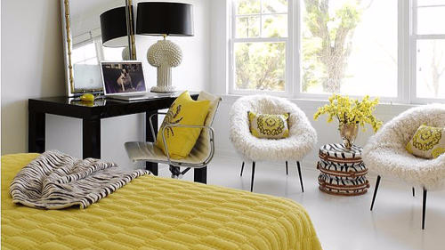 房子软装设计暖色极简风,黄色瓷砖精装房软装设计