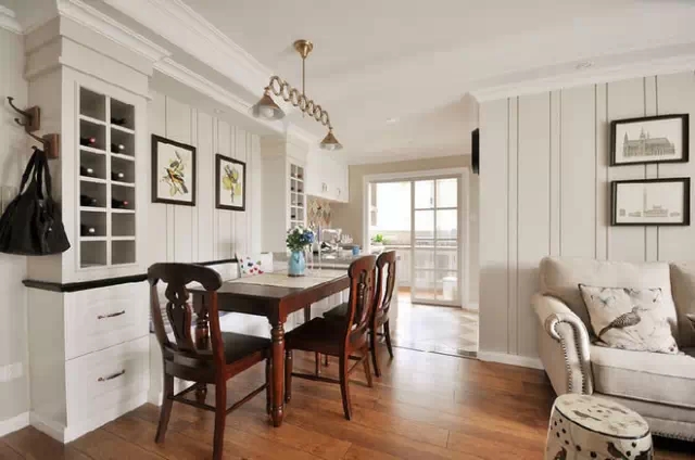 92平米三室一厅美式装修效果图,小三居90平米简约风格装修多储物