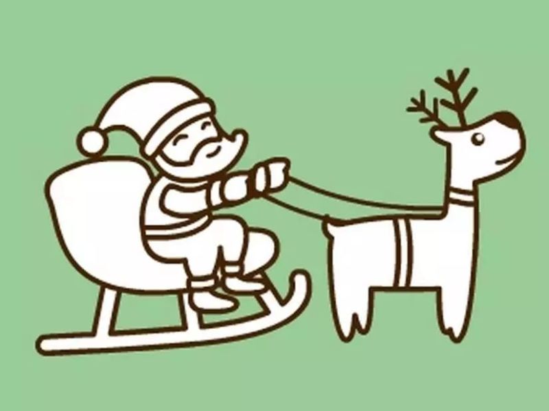 圣诞驯鹿画画简单又好看,驯鹿简笔画圣诞手工