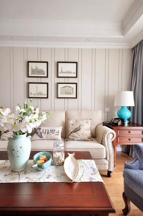 92平米三室一厅美式装修效果图,小三居90平米简约风格装修多储物