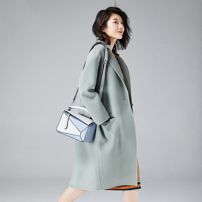 150小个子高档呢大衣修身款,优雅女人呢大衣