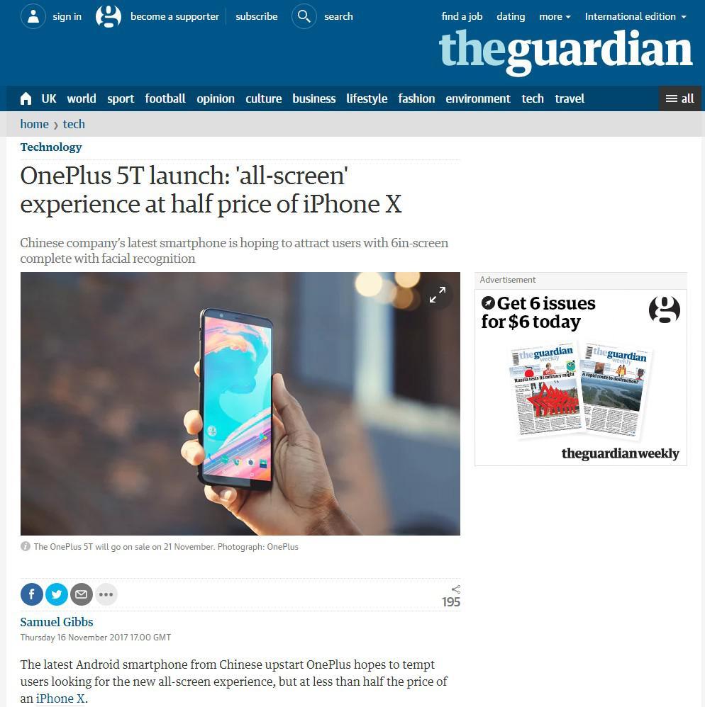 一加5t国外销售情况,一加5t欧美