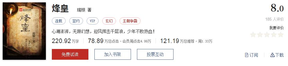 起点评分8.7以上小说排行榜,推荐五本巅峰网络小说统治力爆表