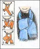 围巾系法的几种方式冬天,冬天丝巾围巾最新系法大全