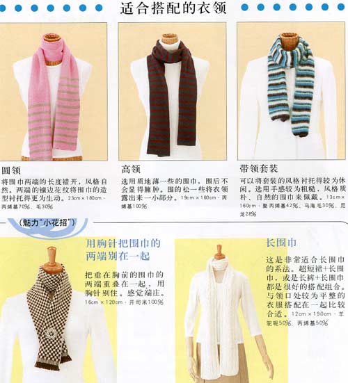围巾系法的几种方式冬天,冬天丝巾围巾最新系法大全