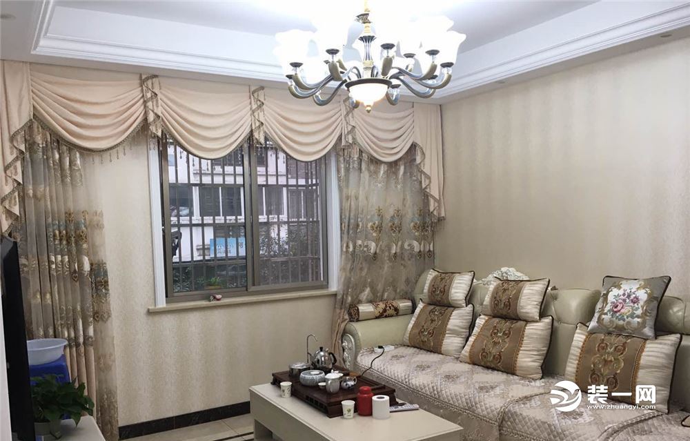 金色丽都软装完工实景图,103平简欧风造价6万,绍兴装一*特网**推