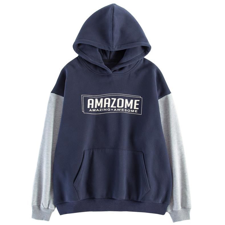 女高中生加绒连帽卫衣12-15岁,连帽卫衣宽松慵懒风高级感加绒