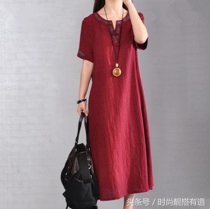 又复古又民族风的棉麻连衣裙,适合35-45岁的妈妈穿