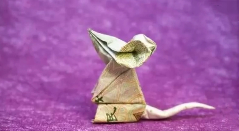 折纸十二生肖鼠的简单教程,折纸可爱小老鼠折法