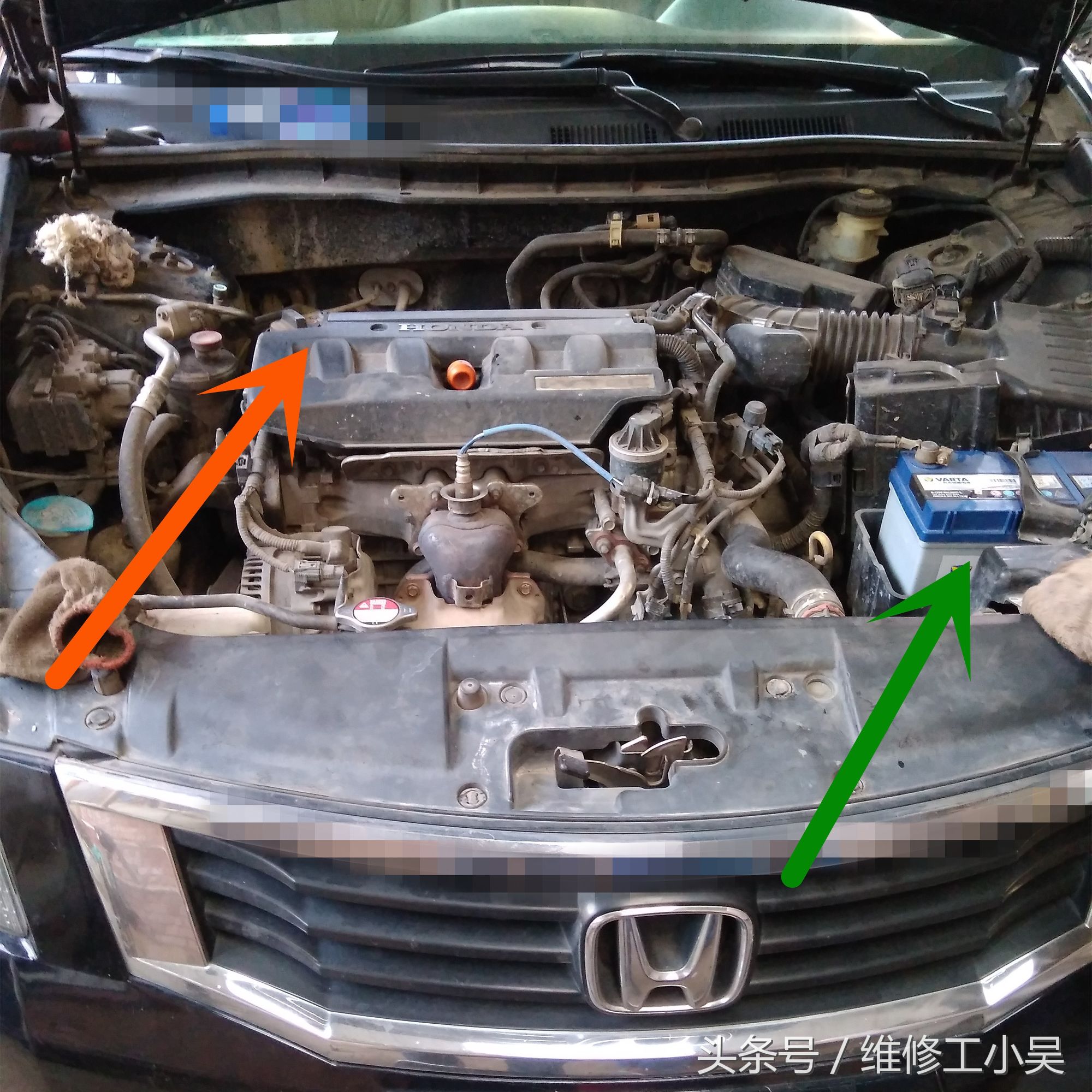 老本田雅阁的发动机漏机油，这又是一个小小的密封圈引起的故障！