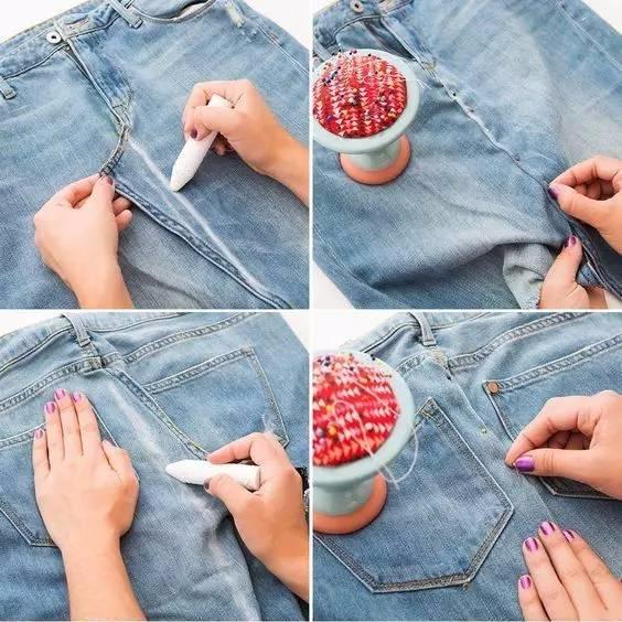 如何把旧牛仔裤变成新的,旧牛仔裤改变上衣