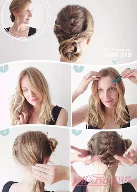 戴皇冠女童花苞头的扎法教程,元气少女花苞头怎么扎短发