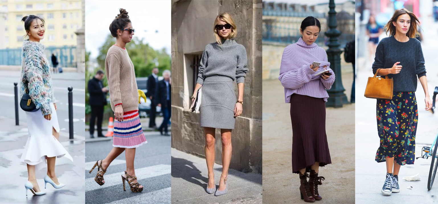 粗棒针毛衣宽松慵懒风搭配,拯救圆领粗针织毛衣穿搭