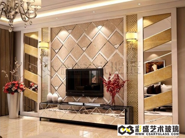 艺术玻璃背景墙怎么样,背景墙用玻璃效果图