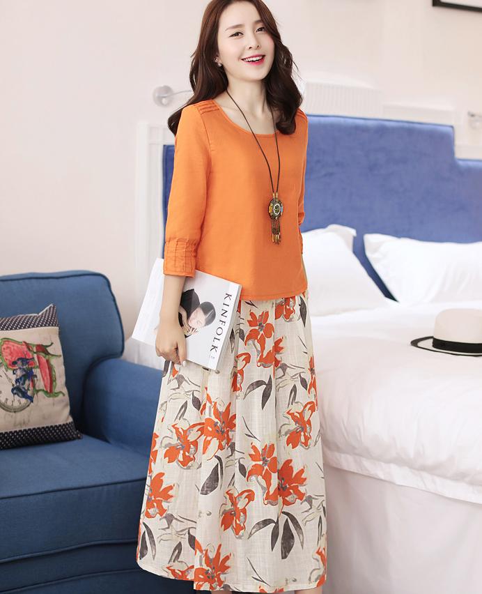 棉麻裙子套装,以质朴之色,点缀美丽梦想!