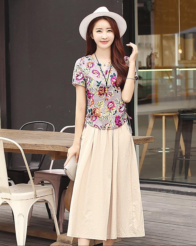 棉麻裙子套装,以质朴之色,点缀美丽梦想!