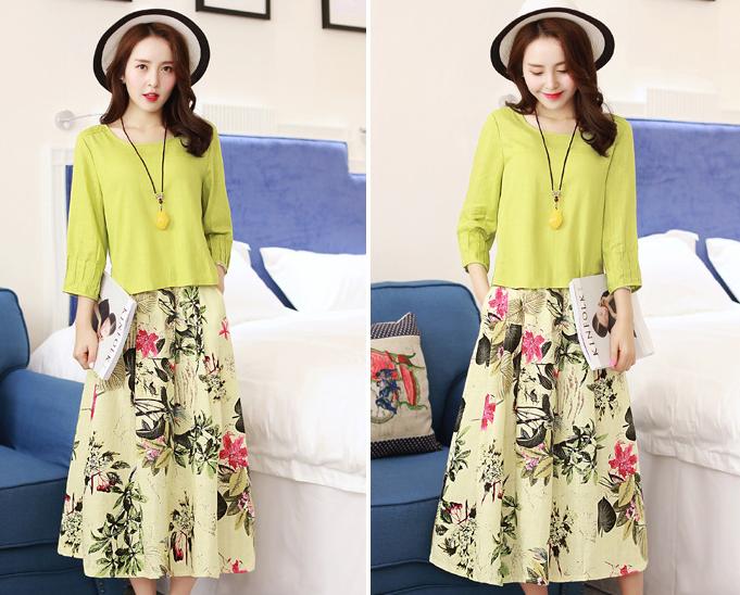 棉麻裙子套装,以质朴之色,点缀美丽梦想!