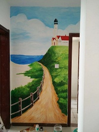 房间墙面流行墙纸,手绘墙纸背景墙