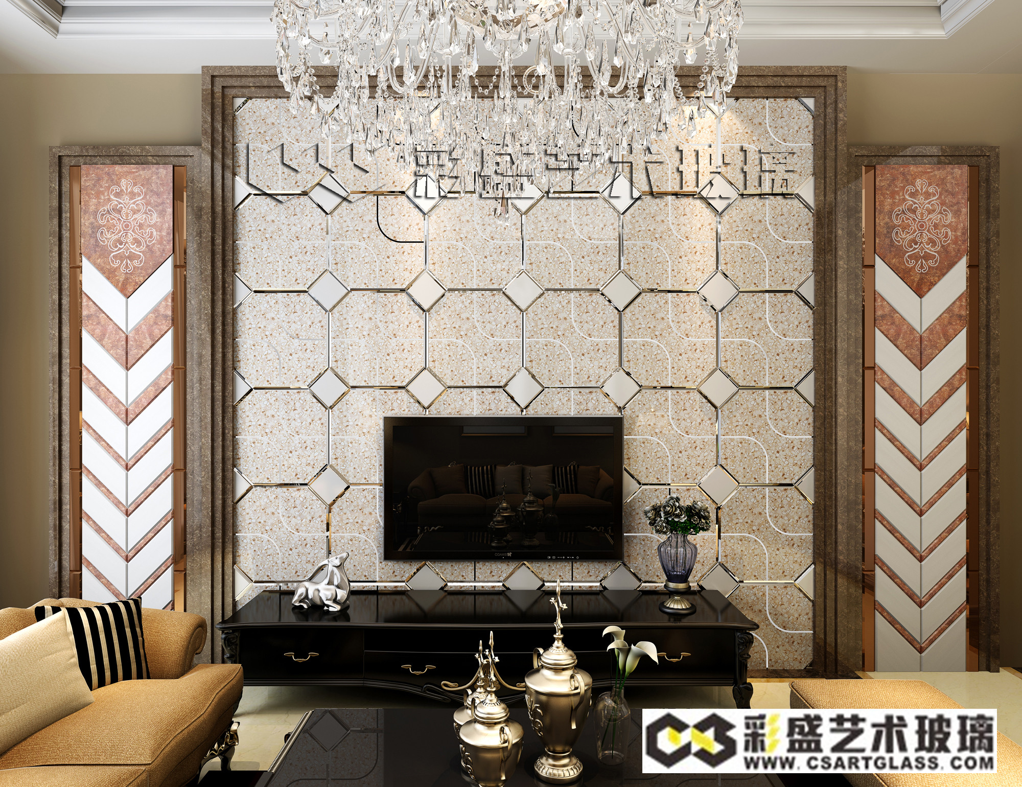 艺术玻璃背景墙怎么样,背景墙用玻璃效果图