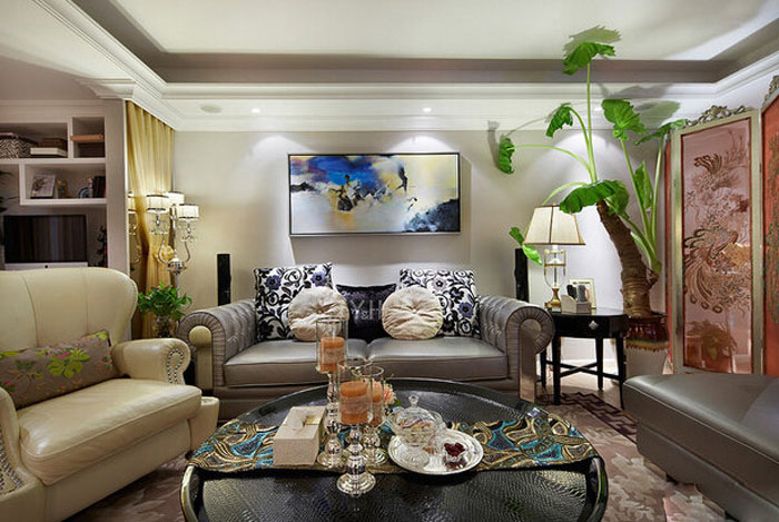 旧中式轻奢风格装修案例,青杉装修