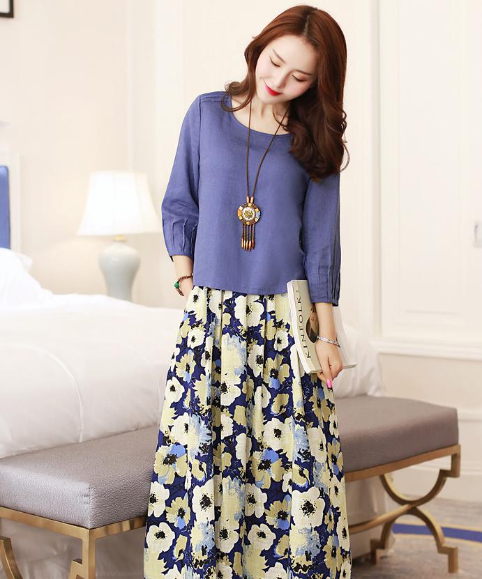 棉麻裙子套装,以质朴之色,点缀美丽梦想!