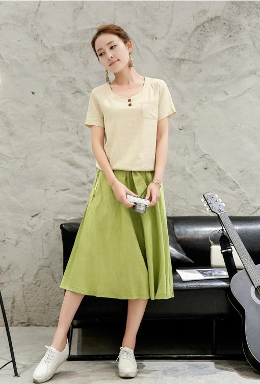 棉麻裙子套装,以质朴之色,点缀美丽梦想!