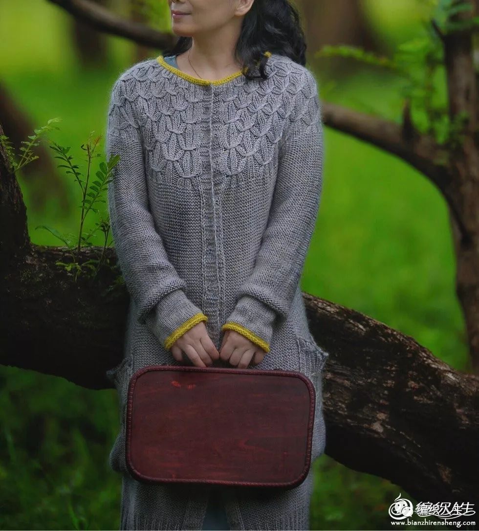 宽松的棒针开衫大衣外套编织教程,大衣配羊毛开衫