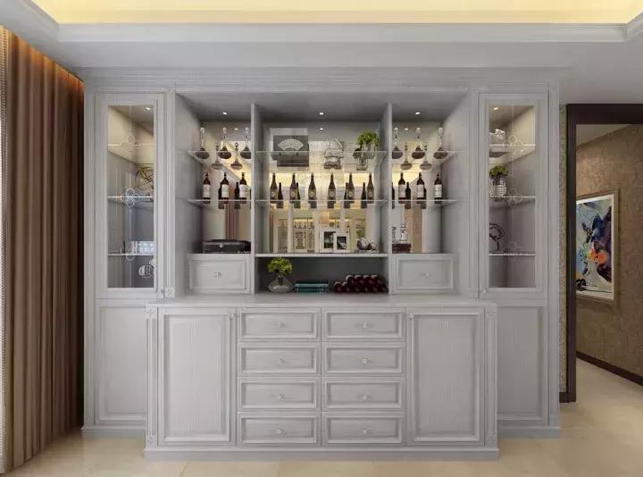 1.8米餐边酒柜效果图,100款酒柜效果图带玻璃门