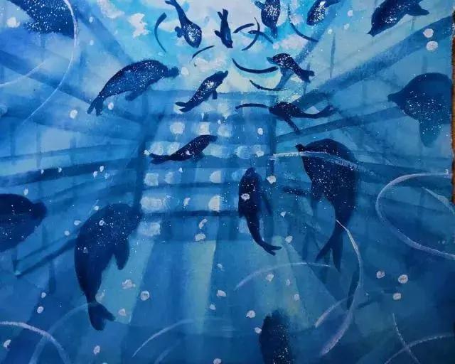 历城二中文化墙,手绘二年级作品