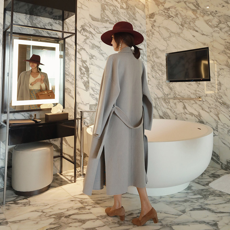 呢大衣款式女图片,女神双面呢大衣