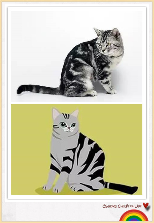 猫咪插画手绘图片,各种猫咪萌化图片