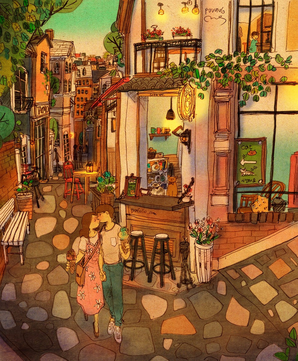 甜到爆的恋爱日常手绘,手绘情侣日常恋爱日记