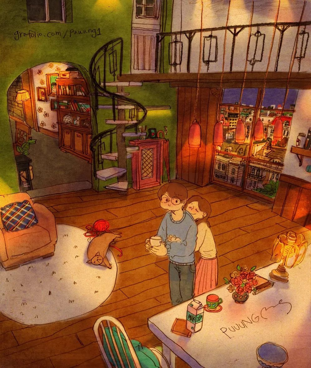 甜到爆的恋爱日常手绘,手绘情侣日常恋爱日记