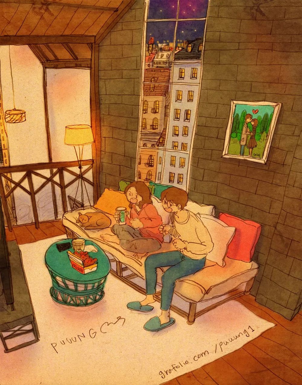 甜到爆的恋爱日常手绘,手绘情侣日常恋爱日记