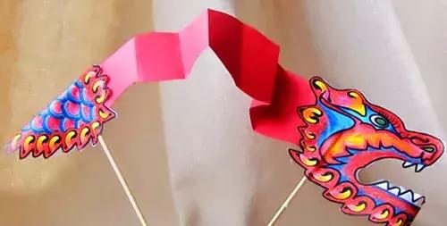 幼儿园元旦手工制作:鞭炮灯笼卡纸舞龙等,8个教程“年味”十足