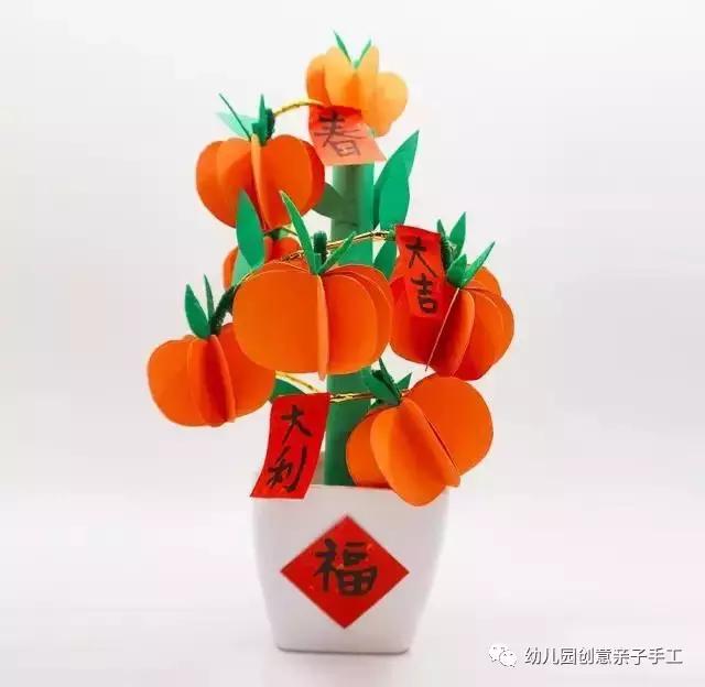 幼儿园元旦手工制作:鞭炮灯笼卡纸舞龙等,8个教程“年味”十足