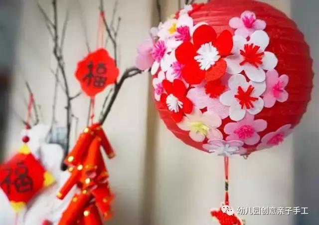 幼儿园元旦手工制作:鞭炮灯笼卡纸舞龙等,8个教程“年味”十足