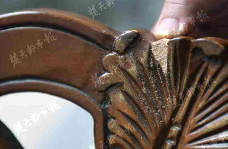 樱桃木家具磕碰凹修复,几十年前买的实木家具