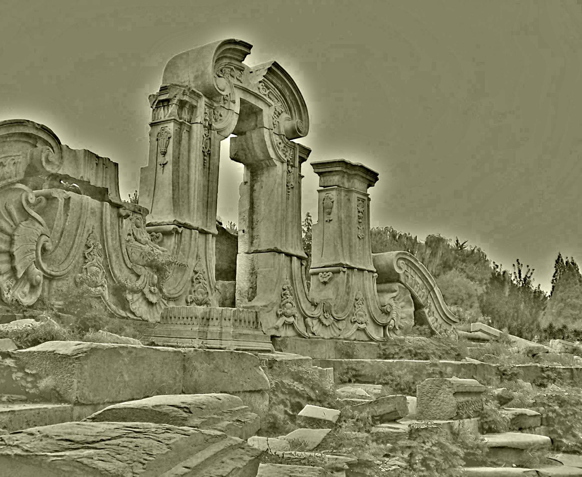 婕皥鍦嗘槑鍥洓鍗佹櫙,婕皥棰愬拰鍥帀娌冲寳渚ф槅浠戠煶